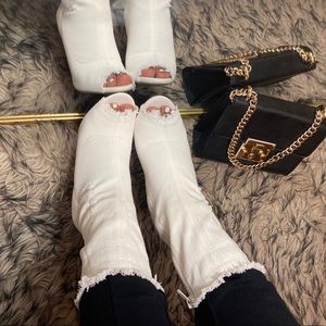 Sizes 6 & 7.5 left (FREE SHIPPING) denim peeps toe boot